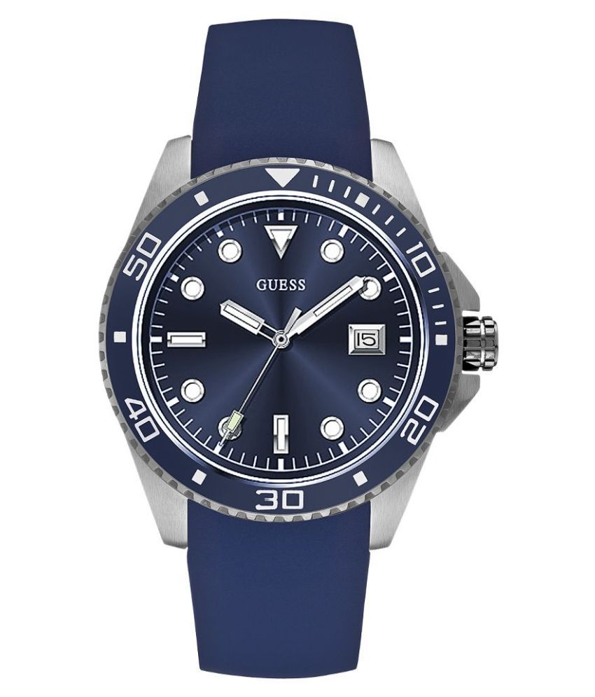 Guess Blue Silicon Analog Watch for Men - Buy Guess Blue Silicon Analog ...