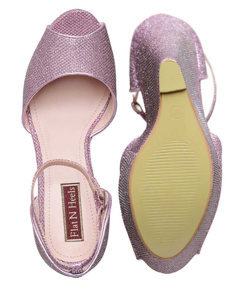 pink flat wedges