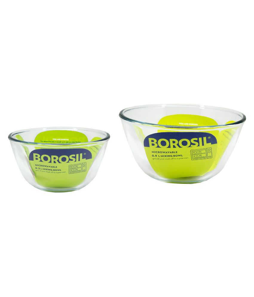 Borosil Glass Microwave Mixing Bowl - Set of 2: Buy Online at Best