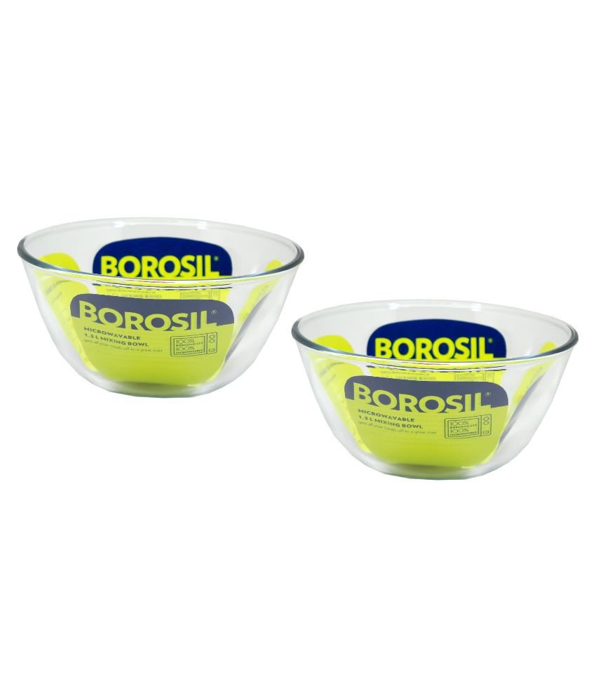 Borosil Glass Microwavable Mixing Bowl - Set of 2: Buy Online at Best