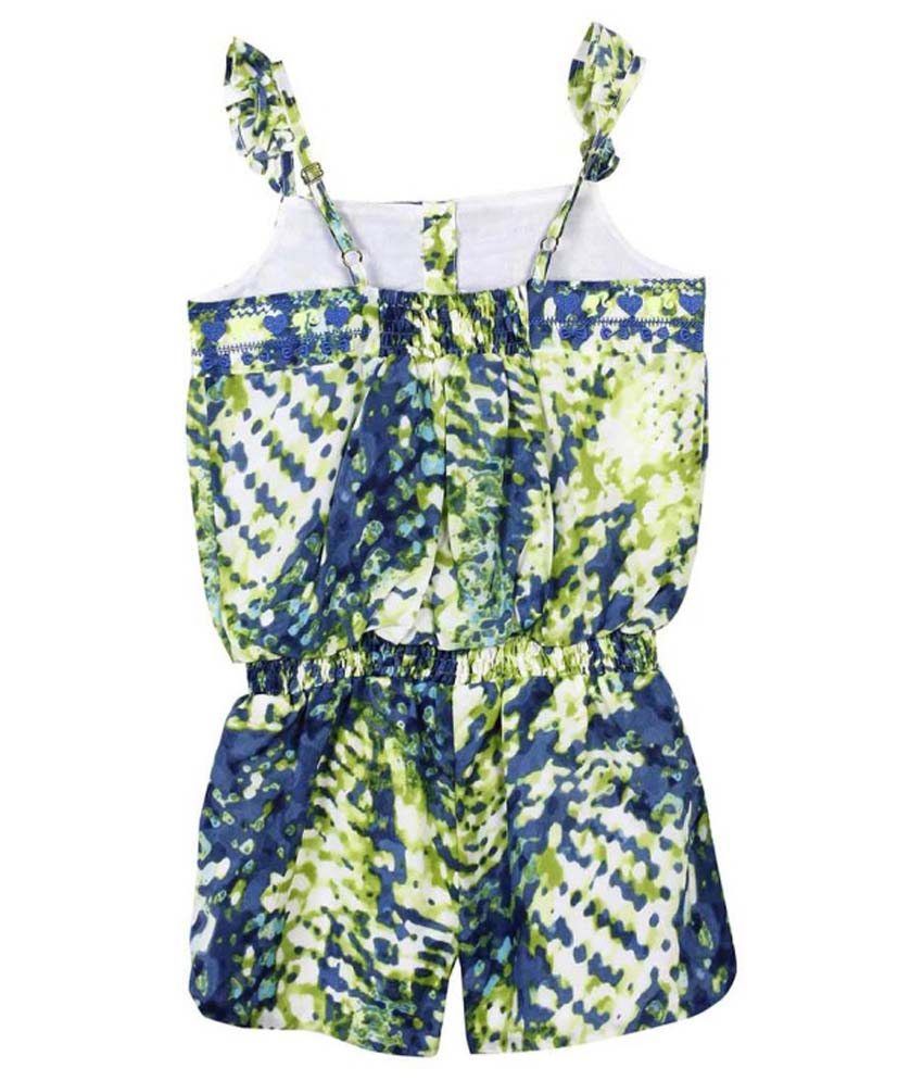 Barbie Blue and Green Cotton Jumpsuit - Buy Barbie Blue and Green