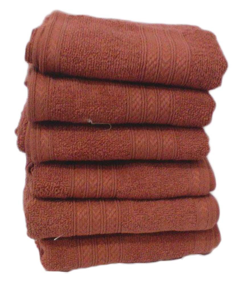 Bombay Dyeing Brown Cotton Hand Towels (Set of 6) Buy Bombay Dyeing