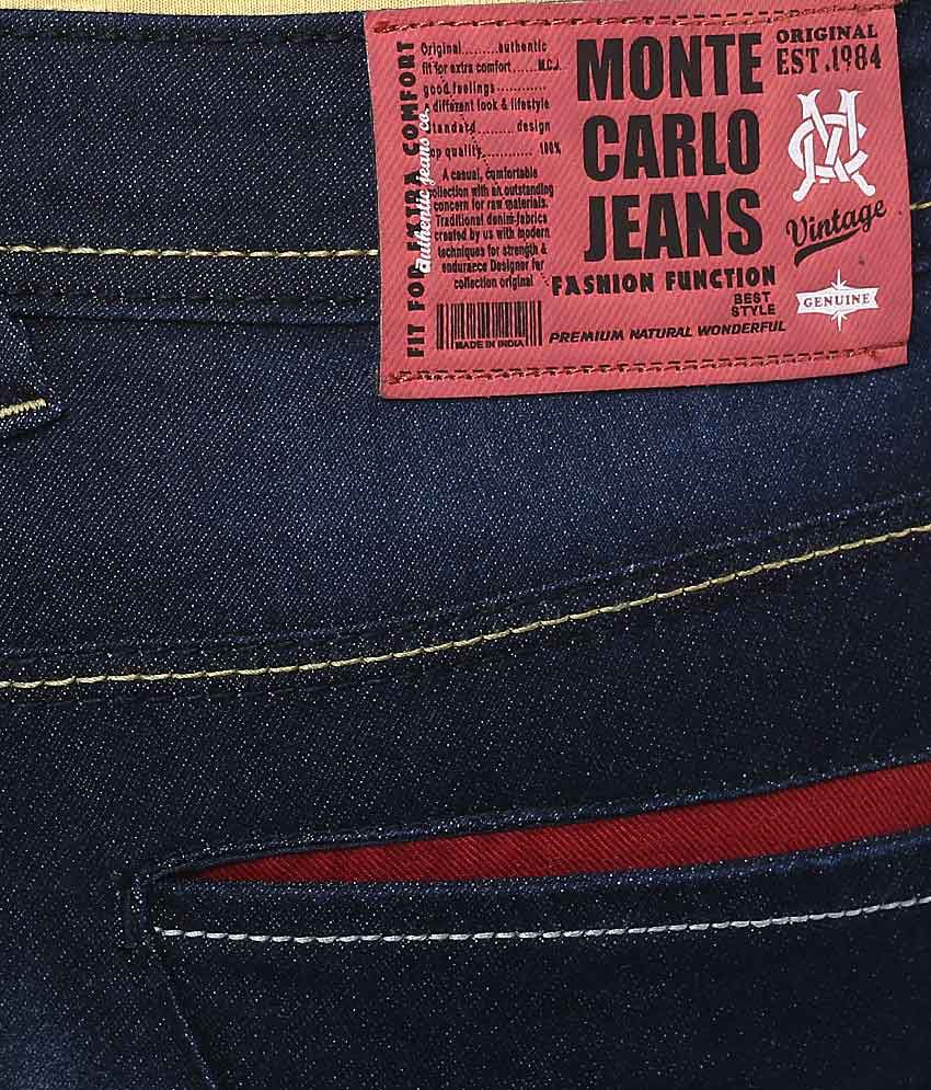 Monte Carlo Blue Slim Fit Faded Jeans - Buy Monte Carlo Blue Slim Fit ...