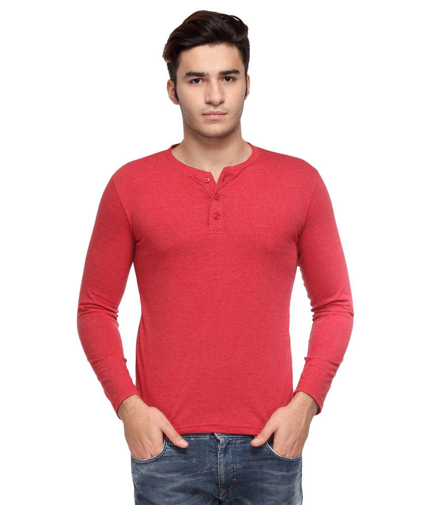 TSX Red Henley T Shirt - Buy TSX Red Henley T Shirt Online at Low Price ...