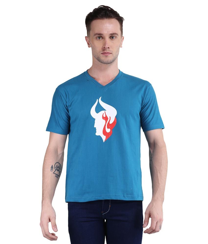     			British Terminal Blue V-Neck T Shirt