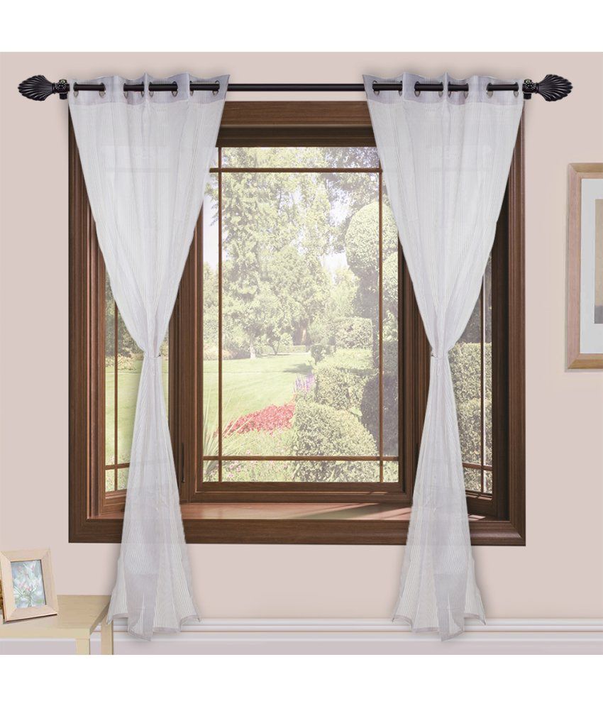     			Homefab India Plain Transparent Eyelet Door Curtain 7ft (Pack of 2) - White