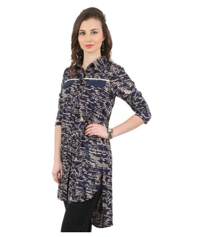 Manka Blue Rayon Dresses - Buy Manka Blue Rayon Dresses Online at Best ...