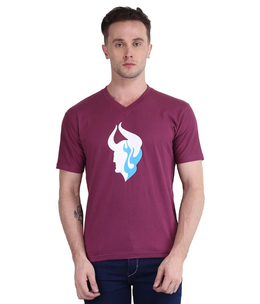     			British Terminal Purple V-Neck T Shirt