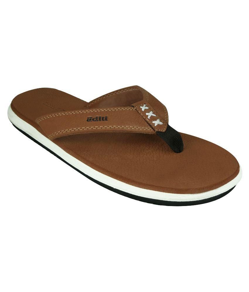 Buy Aditi Tan Slippers Online at Snapdeal