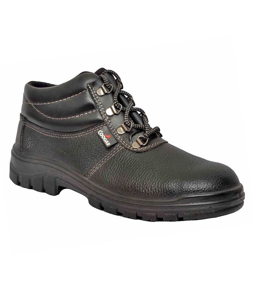 Buy Coogar High Ankle Black Safety Shoes Online at Low Price in India ...