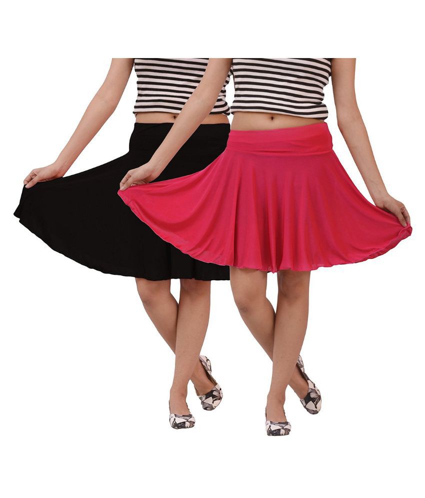 Buy Carrol Multi Color Cotton Lycra Skater Skirt Online at Best Prices ...