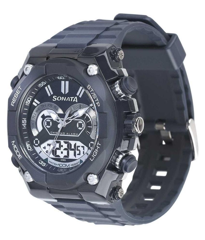 navy blue digital watch