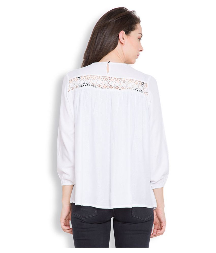 tokyo talkies white lace detail maxi tunic