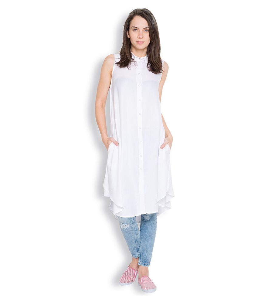 tokyo talkies white lace detail maxi tunic