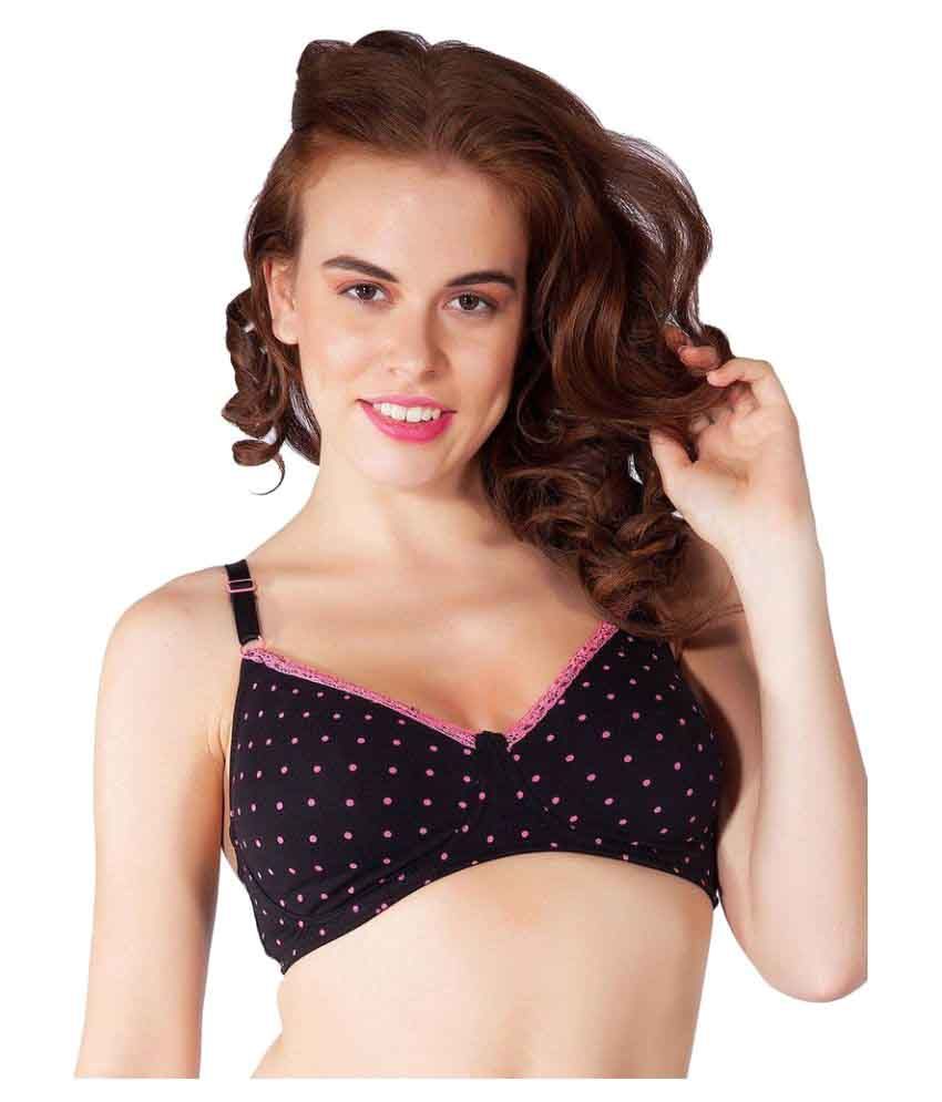 Liberti World Black Cotton Lycra T-Shirt/ Seamless Bra