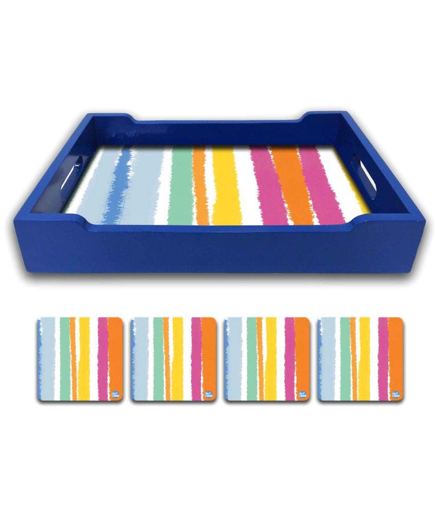 Nutcase Designer Colorful & Quirky Serving Trays With A Set Of 4
