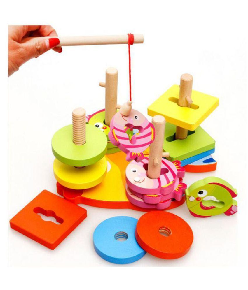 Kids Educational Toy Geometric Sorting Board Stack and Sort Shape Color Wood N3