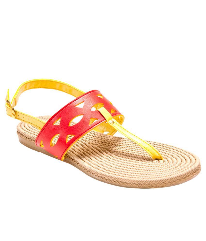 multicoloured flat sandals