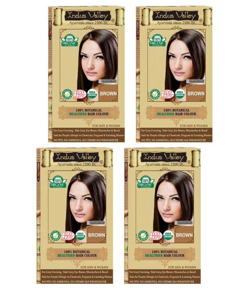 Indus Valley 100% Organic Botanical Brown Hair Color - One Touch Pack (Pack  of 4): Buy Indus Valley 100% Organic Botanical Brown Hair Color - One Touch  Pack (Pack of 4) at Best Prices in India - Snapdeal