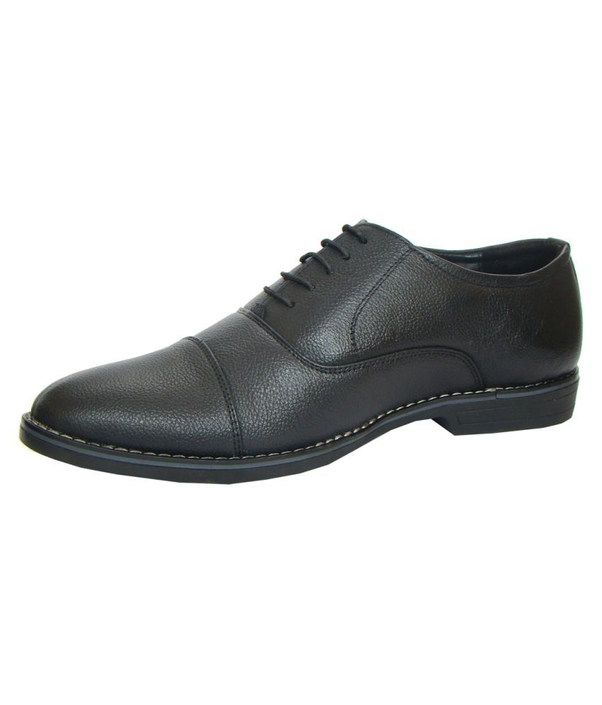 ASM Black Oxfords Genuine Leather Formal Shoes Price in India- Buy ASM ...