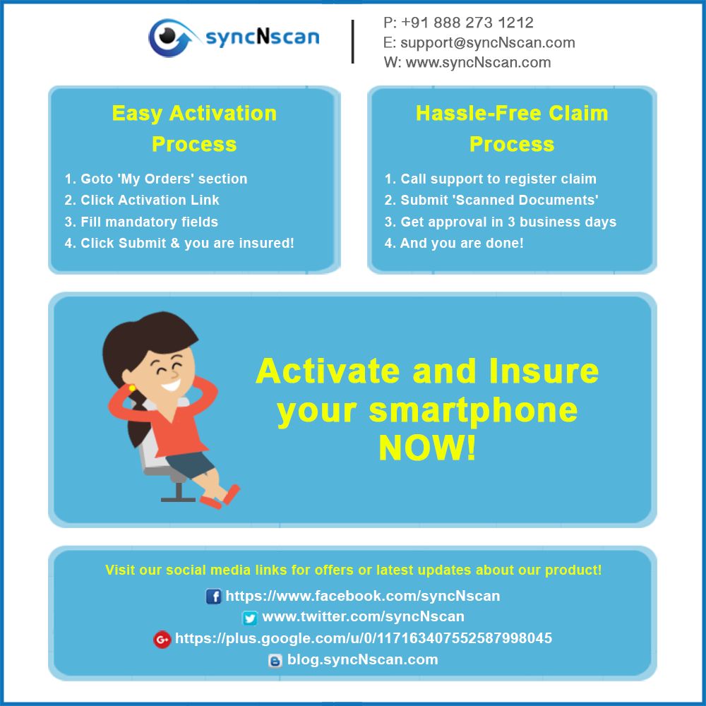 syncNscan Premium Protection plan for iPhones For Mobile Price Range Rs