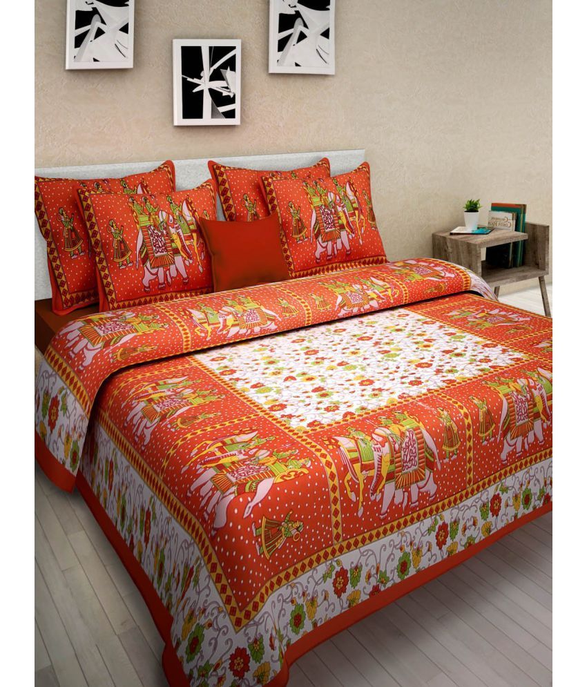 Shreeng King Cotton Traditional Bed Sheet Buy Shreeng King Cotton