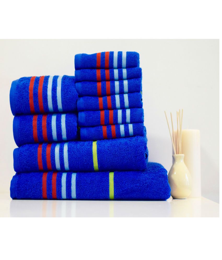 Trident Aura Set of 10 Blue Towels - Buy Trident Aura Set of 10 Blue ...