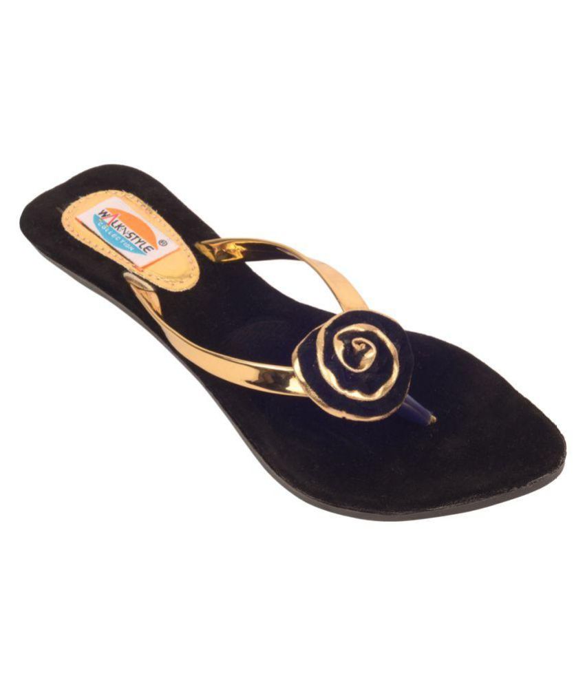 black walking flats