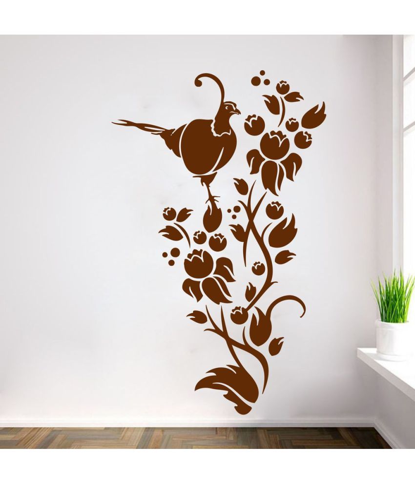     			Decor Villa bird is on flower Vinyl Wall Stickers