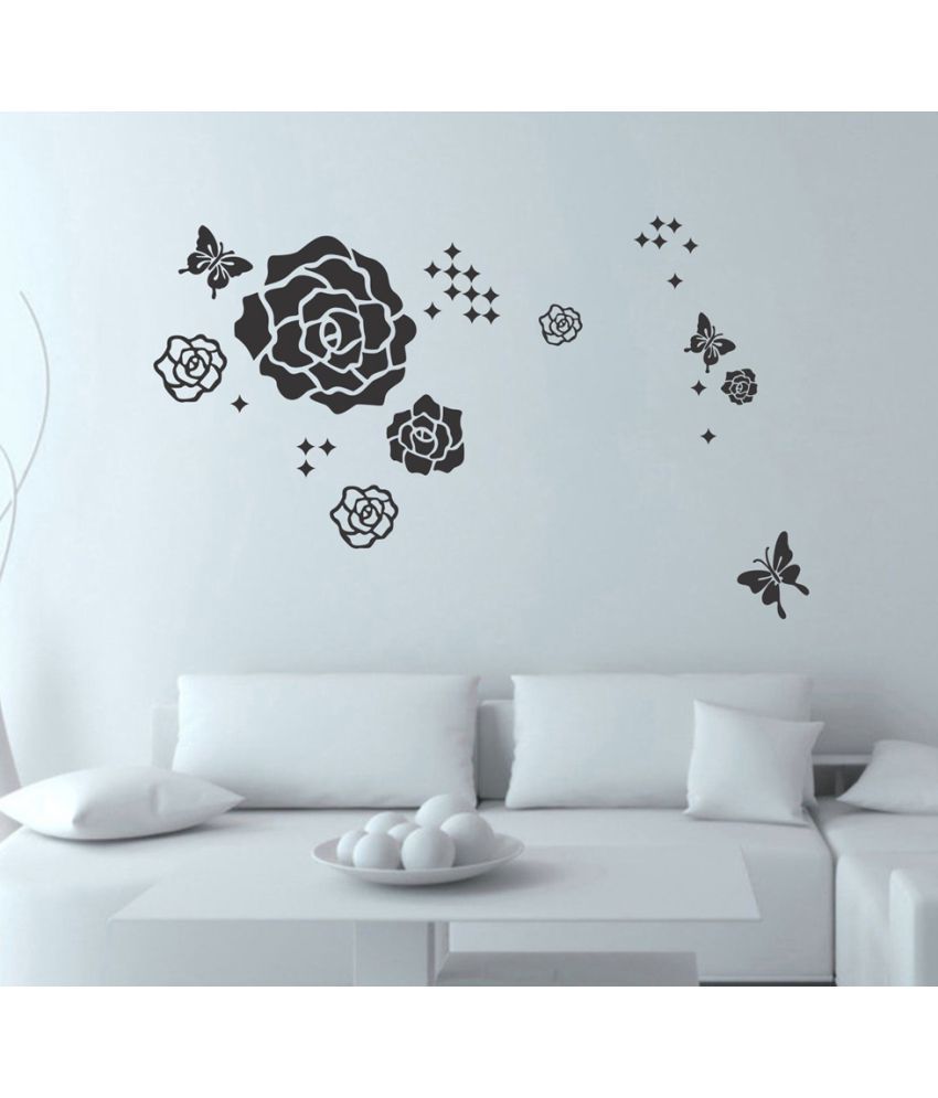     			Decor Villa flowers butterfly Vinyl Wall Stickers