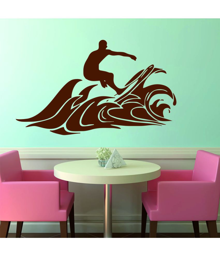     			Decor Villa Surfing Man on Watar Vinyl Wall Stickers