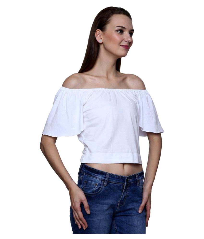 Trendsnu White Cotton Crop Tops Buy Trendsnu White Cotton Crop Tops