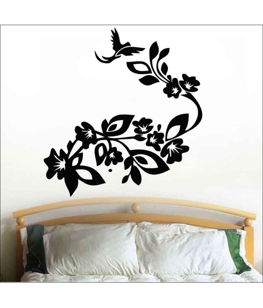     			Decor Villa Flower With Flying Bird Vinyl Wall Stickers