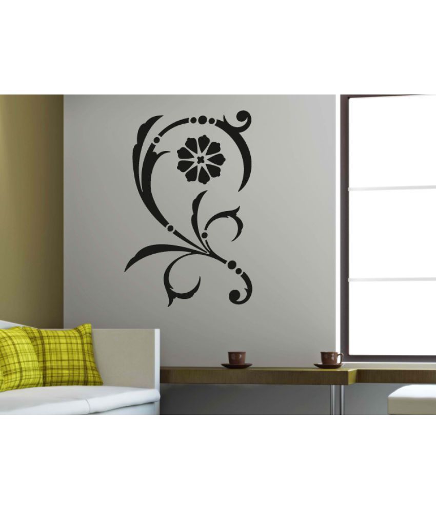     			Decor Villa leef with flower Vinyl Wall Stickers