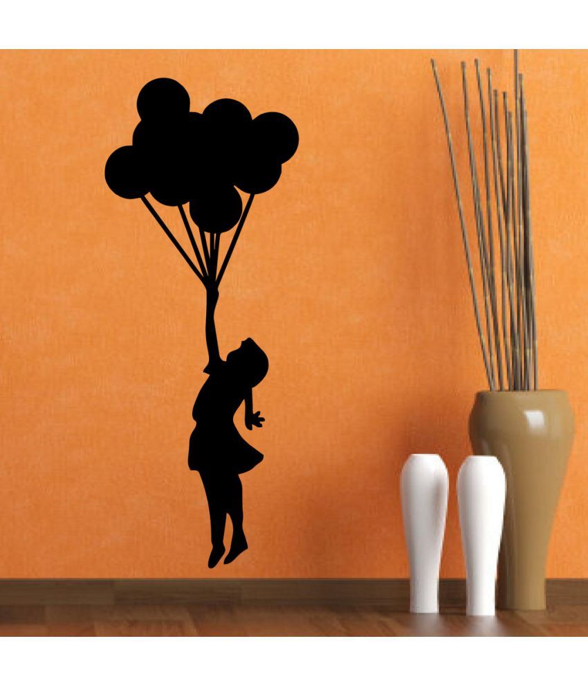     			Decor Villa Girl With Balloon Vinyl Wall Stickers