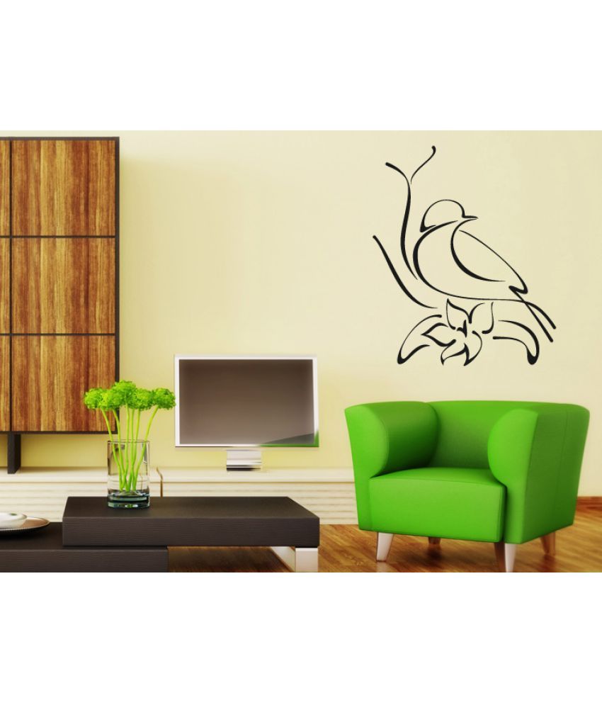     			Decor Villa Bird line art Vinyl Wall Stickers