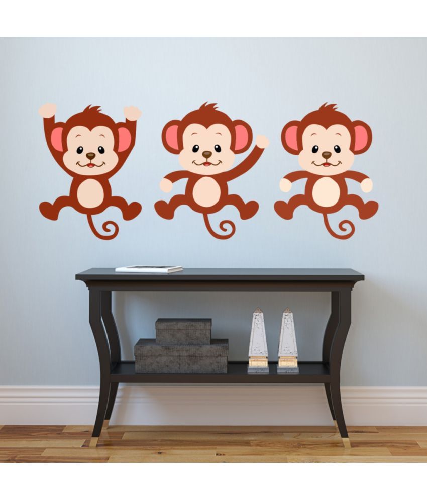     			Decor Villa Three monkey Vinyl Wall Stickers