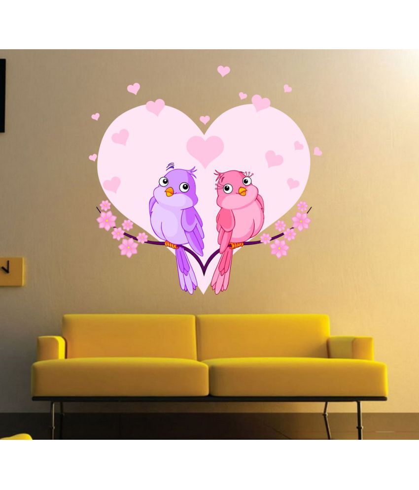     			Decor Villa two cute parrets Vinyl Wall Stickers