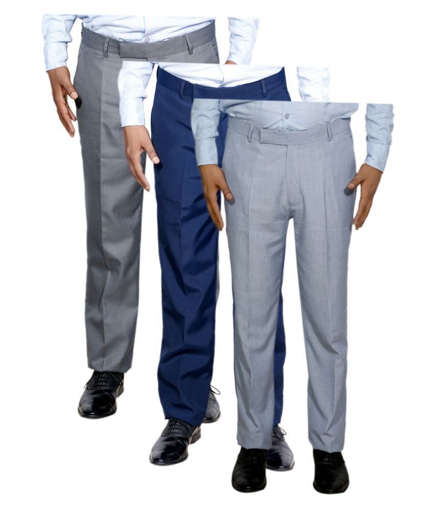 IndiWeaves Multi Regular Flat Trouser