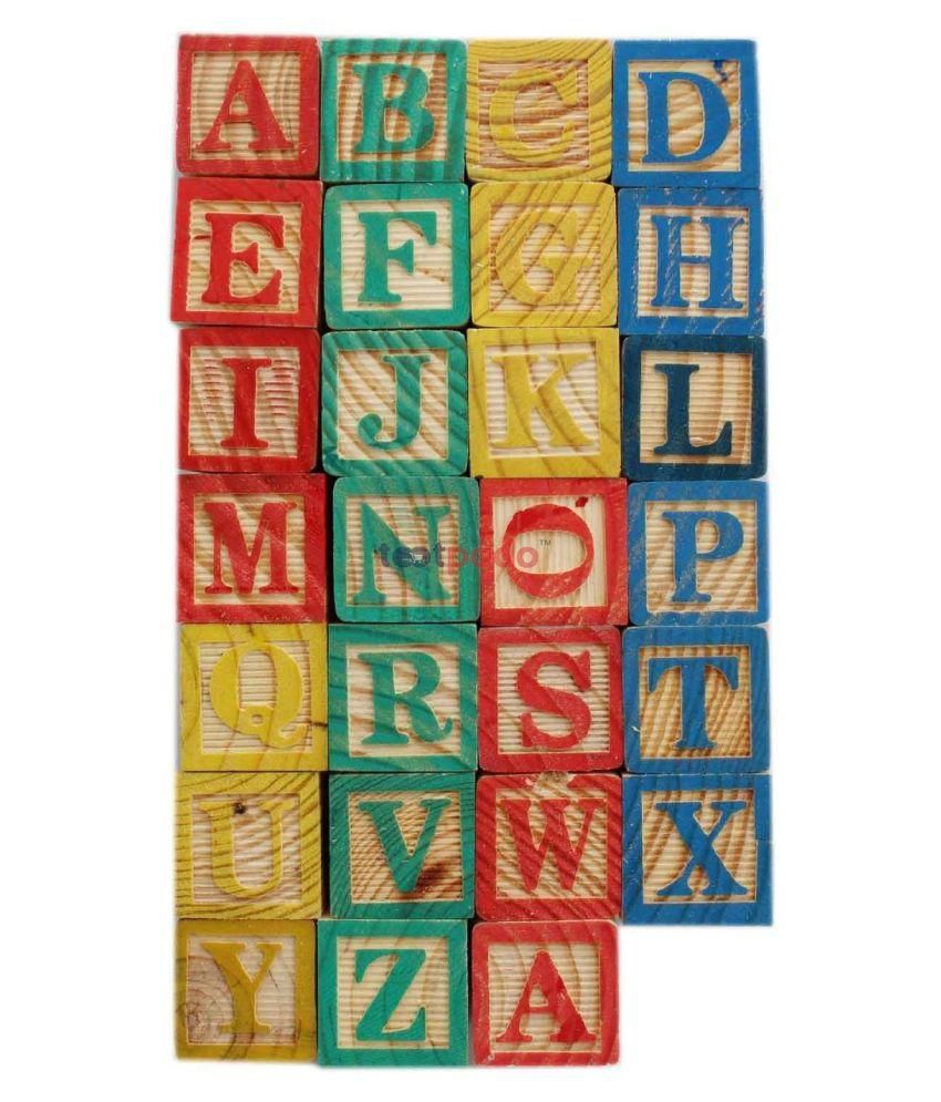 Smiles Creation Alphabet & Number Non-Toxic Wooden ABCD & 1234 Building ...