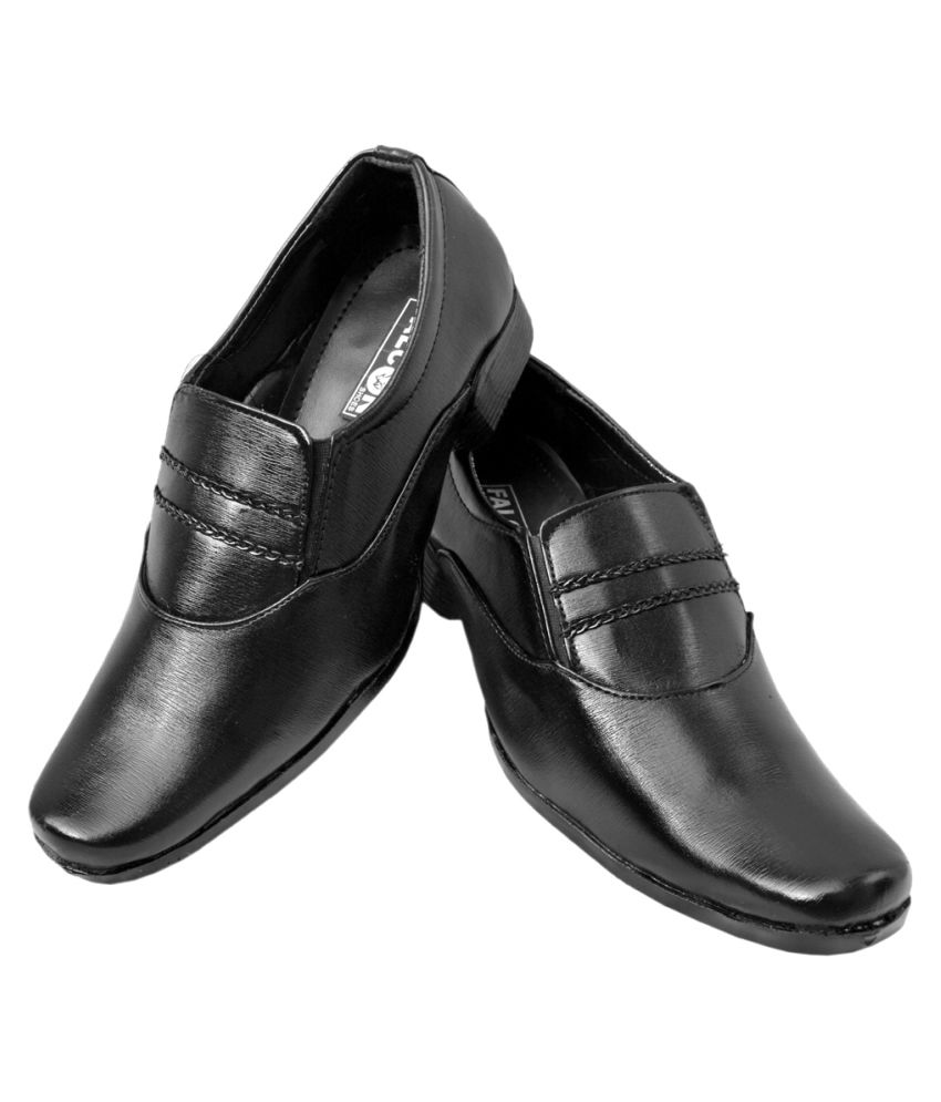 Falcon Black Slip On NonLeather Formal Shoes Price in
