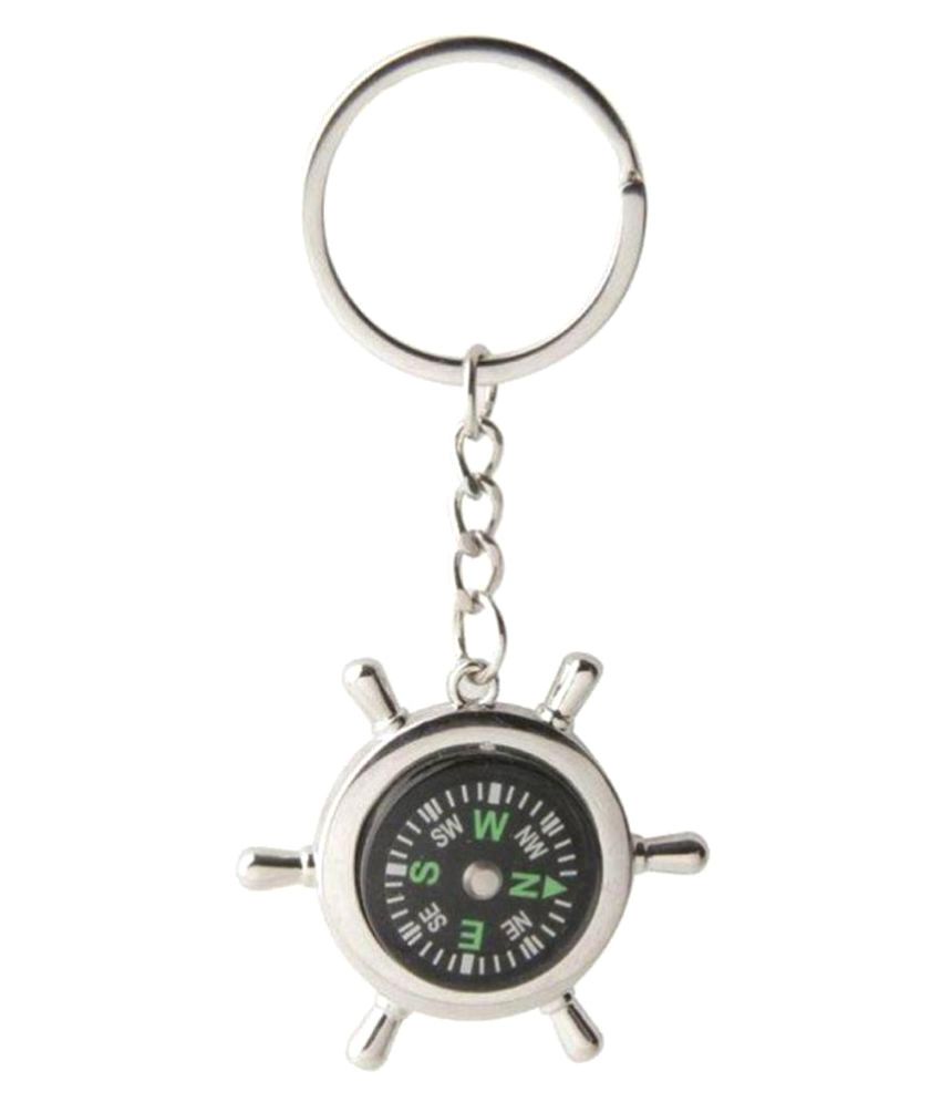 For 49/-(96% Off) Ptcmart Silver Metal Compass with Keychain at Snapdeal