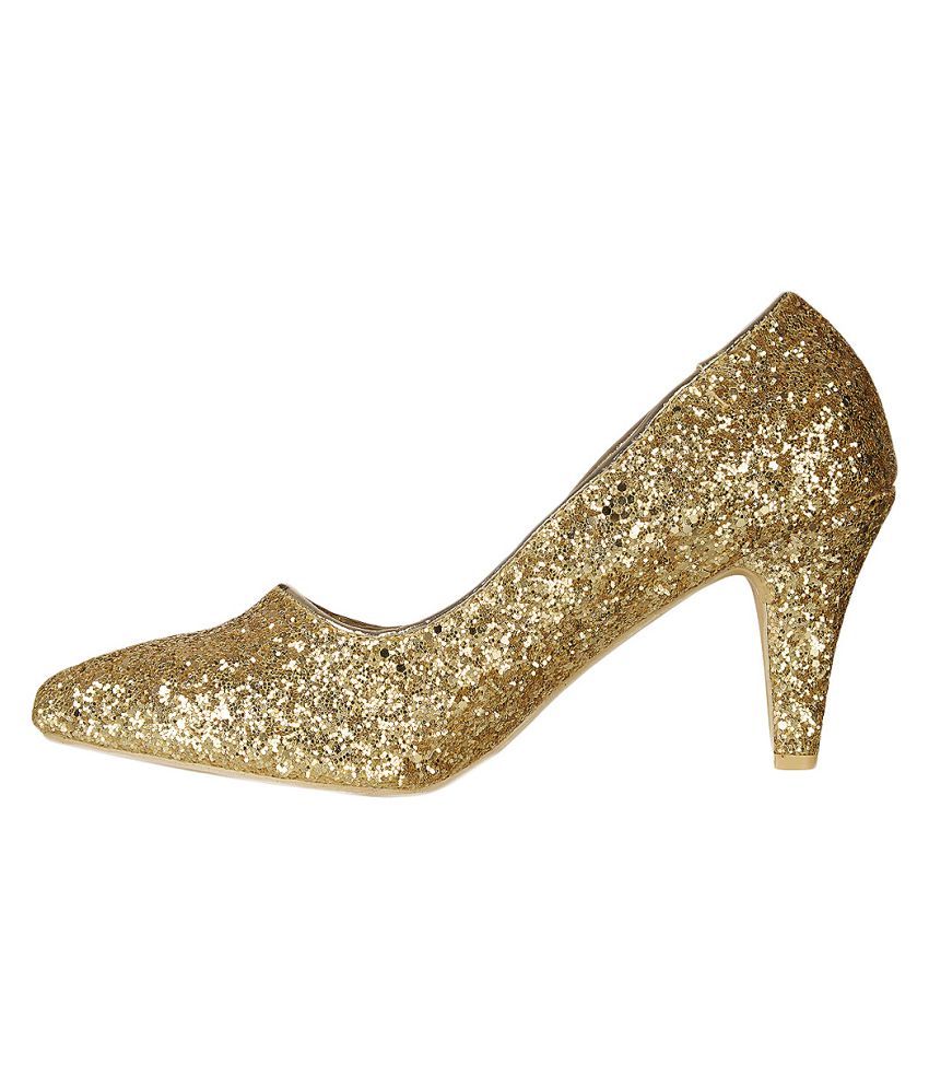 Flat n Heels Gold Stiletto Heels Price in India- Buy Flat n Heels Gold Stiletto Heels Online at 