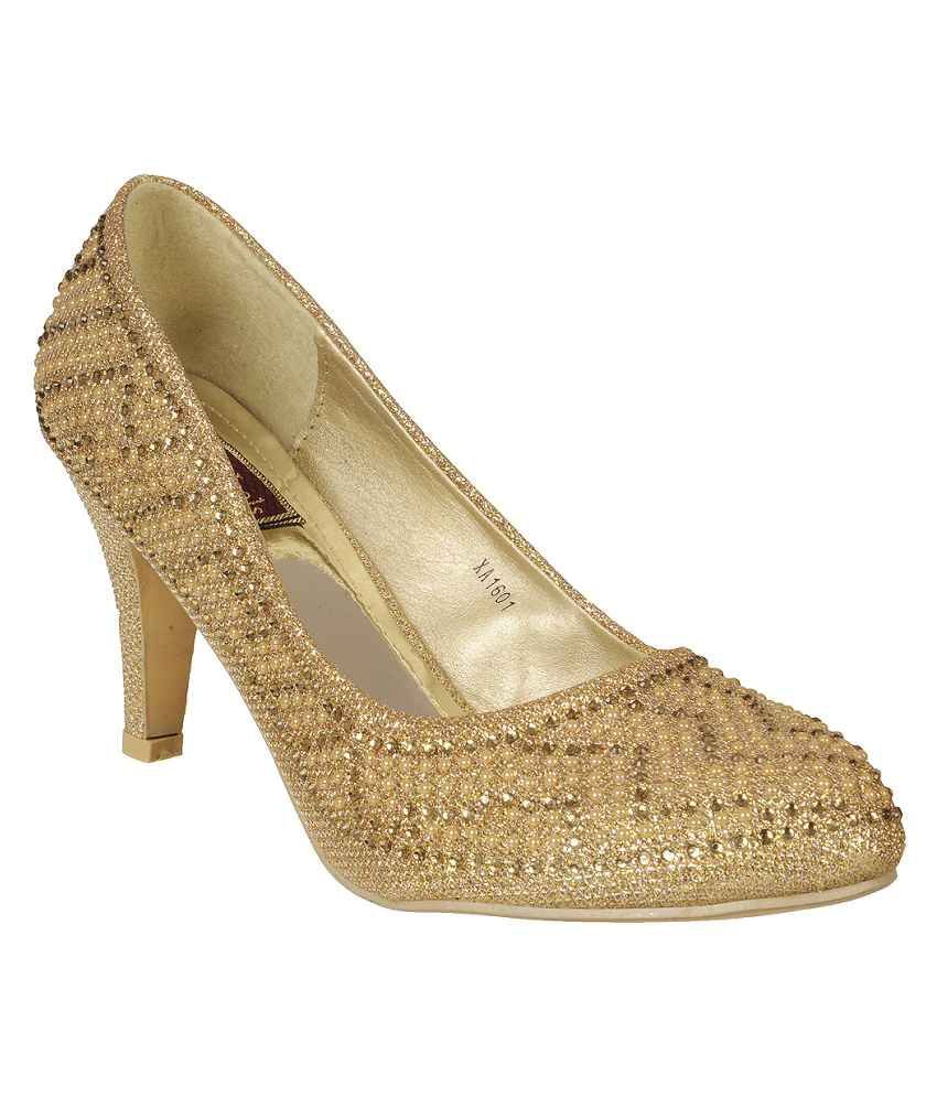 gold lace up kitten heels