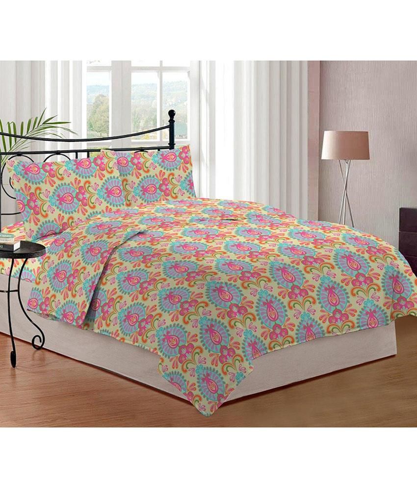 Bombay Dyeing Florentine Double Cotton Printed Bed Sheet Buy Bombay