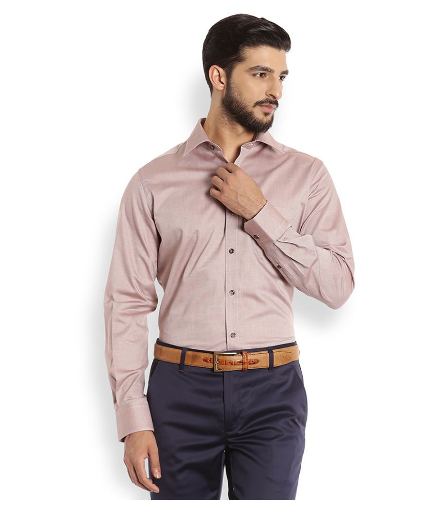 peach colour formal shirt