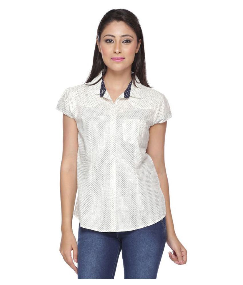 Buy Vishal Mega Mart Off White Cotton Blend Shirt Online at Best Prices