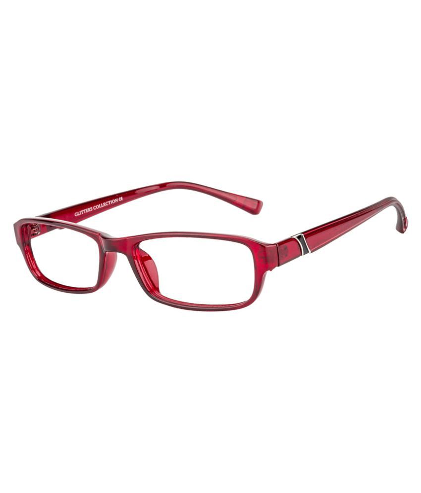 Glitters Red Rectangle Spectacle Frame KF8058C5 - Buy Glitters Red ...