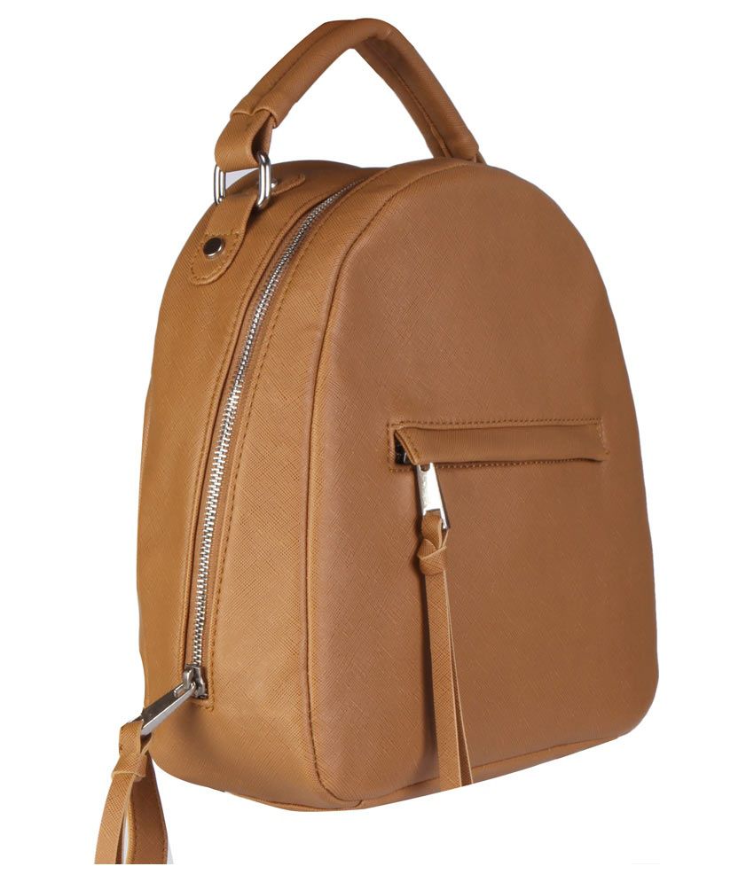 Lychee Bags Brown Faux Leather Backpack - Buy Lychee Bags Brown Faux Leather Backpack Online at ...