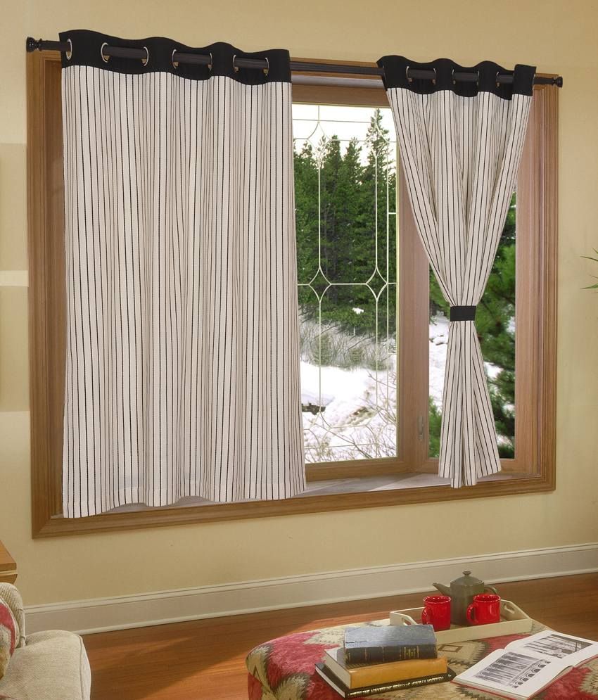 ELAN Single Window Eyelet Curtain Stripes White - Buy ELAN ...